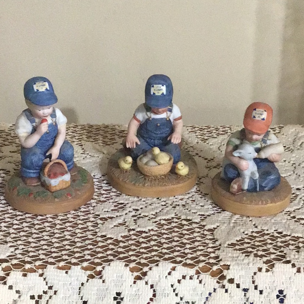 Set of 3 1983 Little Slugger Figurines